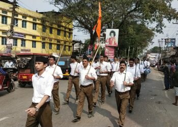 আরএসএসের পথ সঞ্চলন করিমগঞ্জে