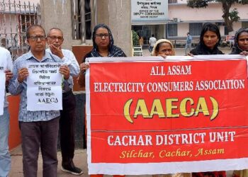 প্ৰিপেইড স্মাৰ্ট মিটার প্রতিস্থাপনের প্রতিবাদে শিলচরেও বিক্ষোভ