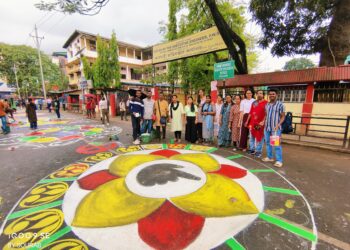 শিলচরে পথচিত্রে ভোটার সচেতনতা, আল্পনায় সাজল রাস্তা