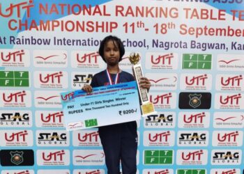 মেয়েদের অনূর্ধ্ব ১১ টিটি-তে জাতীয়  চ্যাম্পিয়ন দ্বিবিজা